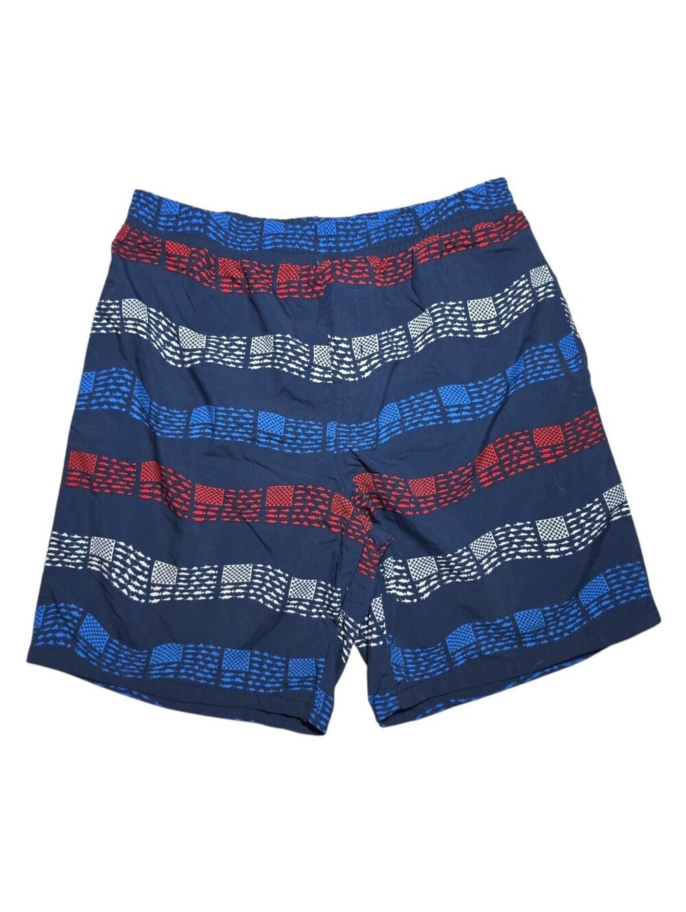 Columbia Boys Striped Swim Shorts with Red, White & Blue Design - Large 14/16